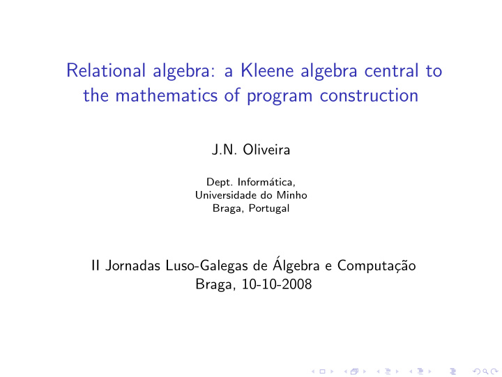 relational algebra a kleene algebra central to the