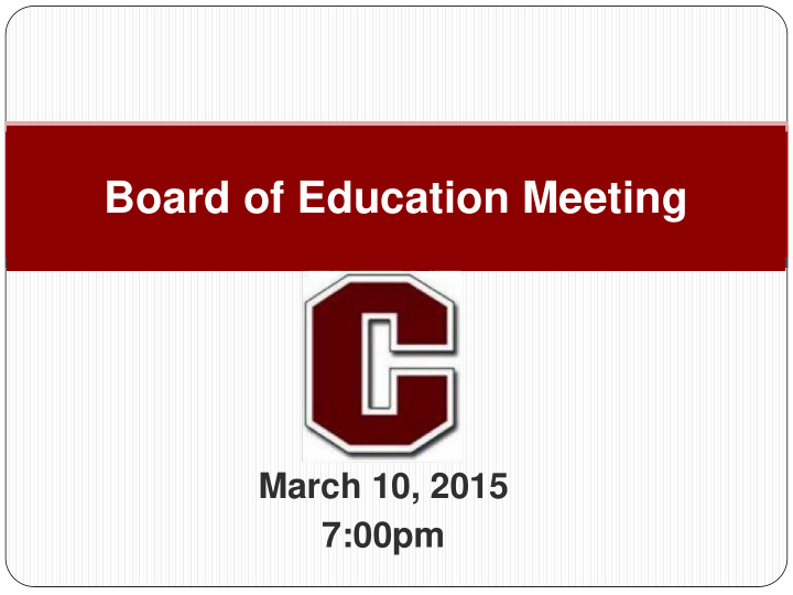 board of education meeting