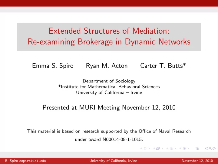 extended structures of mediation re examining brokerage