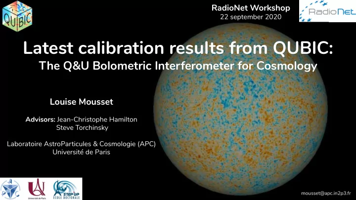 latest calibration results from qubic