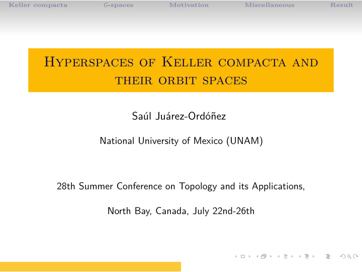 hyperspaces of keller compacta and their orbit spaces