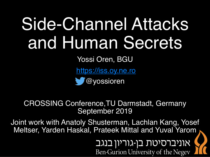 side channel attacks and human secrets
