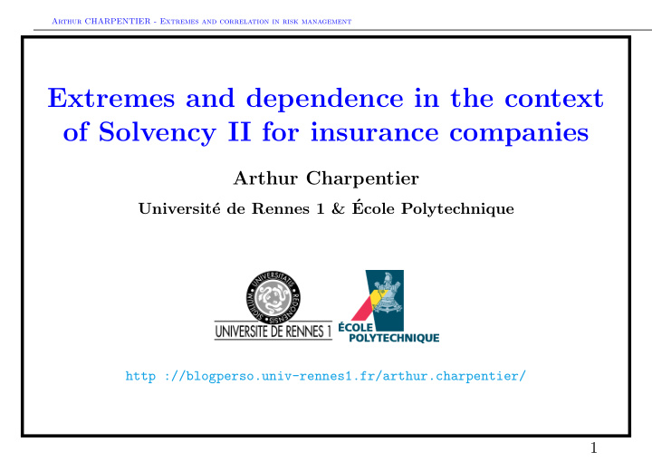 extremes and dependence in the context of solvency ii for