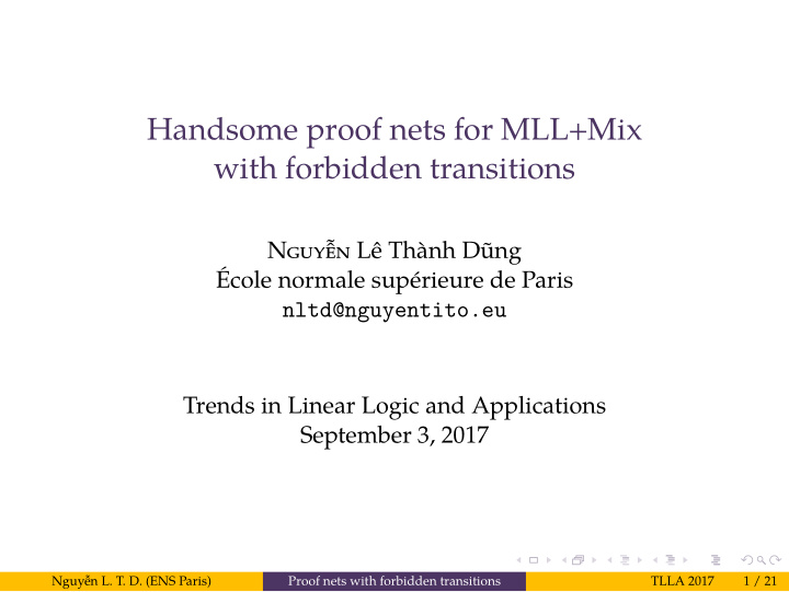 handsome proof nets for mll mix with forbidden transitions