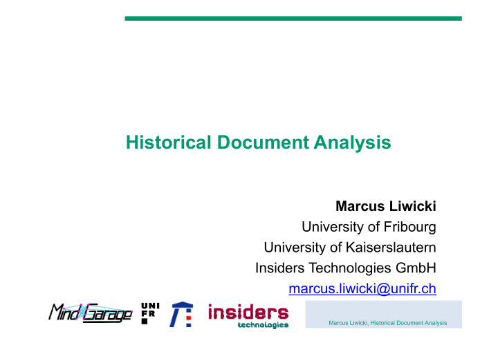 historical document analysis