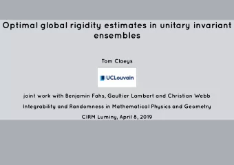 Optimal global rigidity estimates in unitary invariant  ensembles  Tom Claeys  joint work with