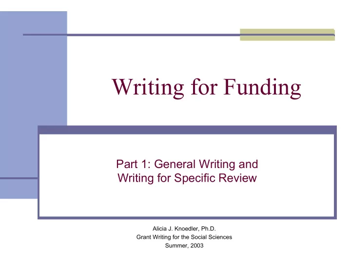 writing for funding