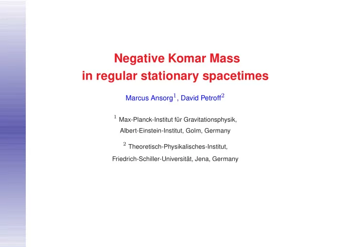 negative komar mass in regular stationary spacetimes