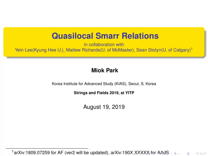 quasilocal smarr relations