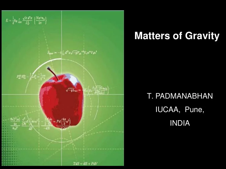 matters of gravity