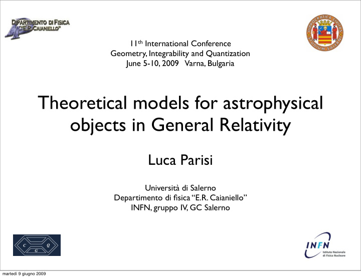 theoretical models for astrophysical objects in general