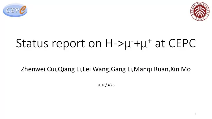 status report on h at cepc