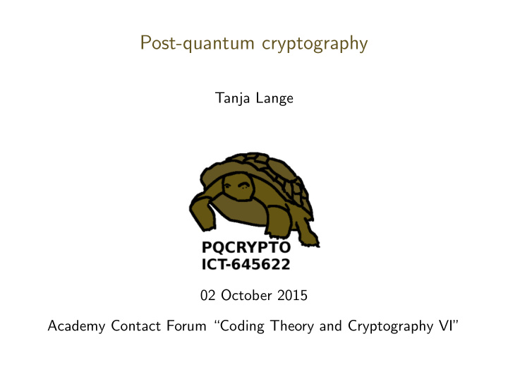 post quantum cryptography