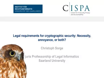 Saarland University  Saarland University  Prof. Dr. Christoph Sorge  My institutions @ Saarland