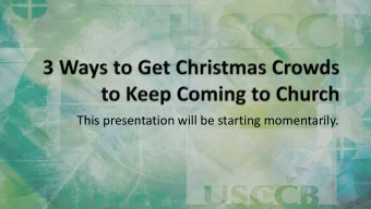 This presentation will be starting momentarily.  November 7, 2018  Before we get started