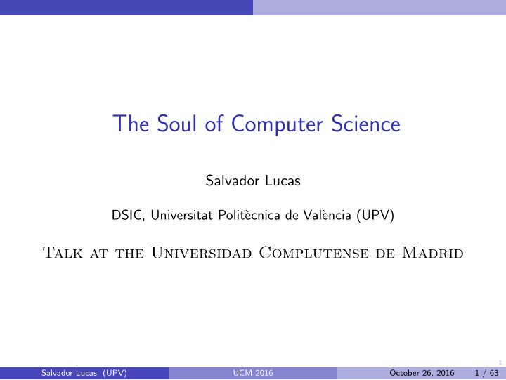 the soul of computer science