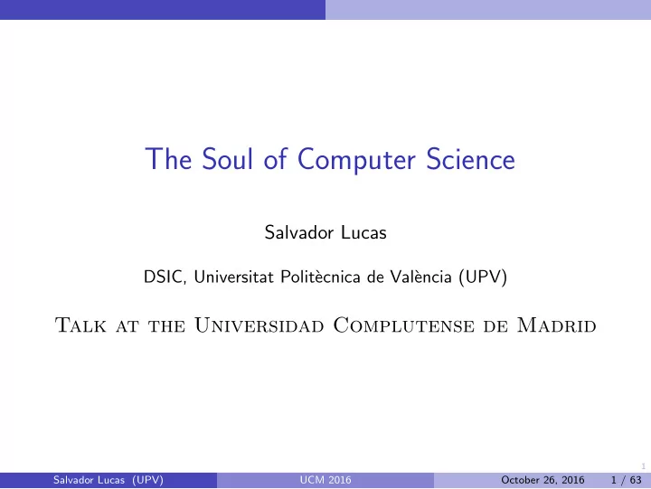 the soul of computer science