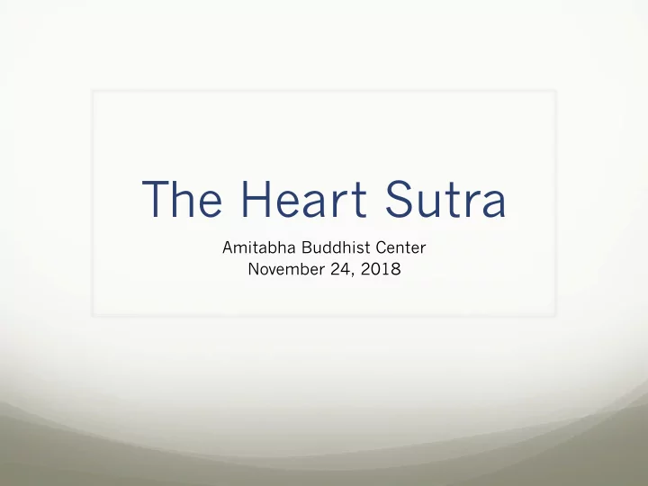 the heart sutra