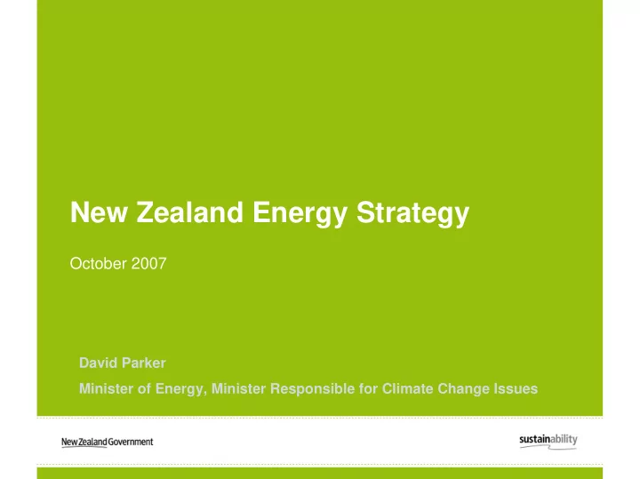 new zealand energy strategy