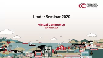 Lender Seminar 2020  Virtual Conference  16 October 2020  WELCOME  Anna Rawlings  Commerce