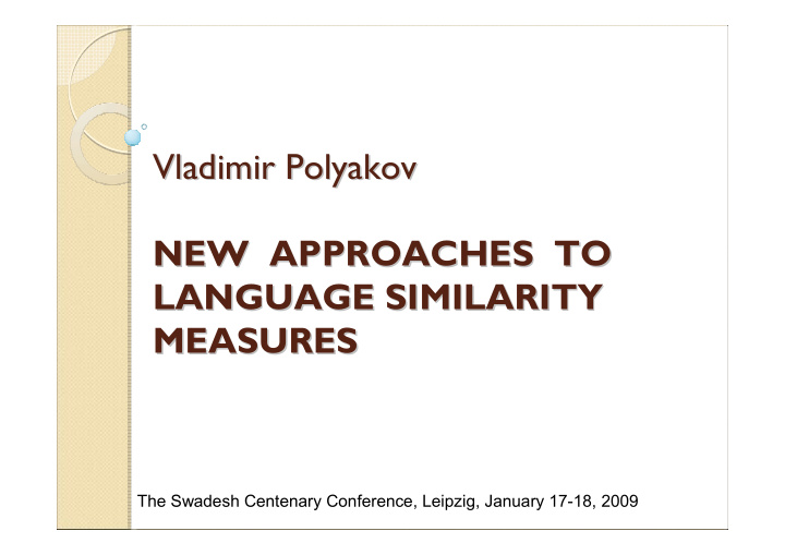 vladimir polyakov vladimir polyakov new approaches