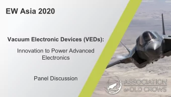 EW Asia 2020  Vacuum Electronic Devices (VEDs):  Innovation to Power Advanced  Electronics  Panel