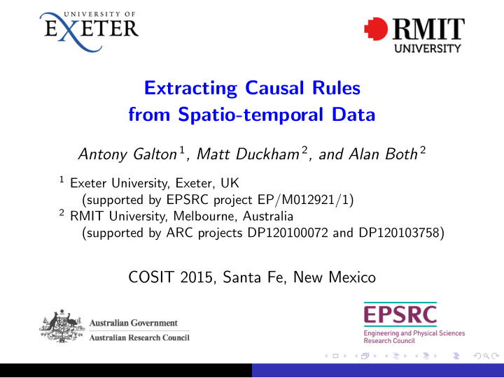 extracting causal rules from spatio temporal data