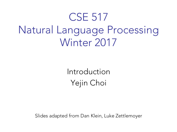 cse 517 natural language processing winter 2017