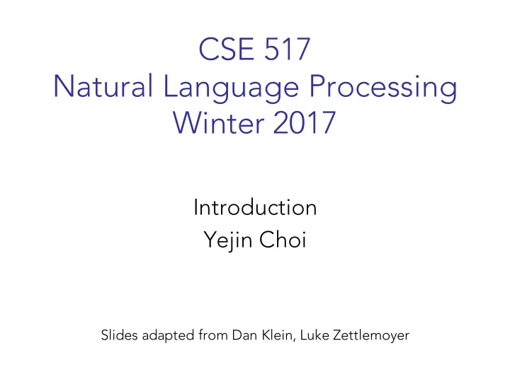 cse 517 natural language processing winter 2017