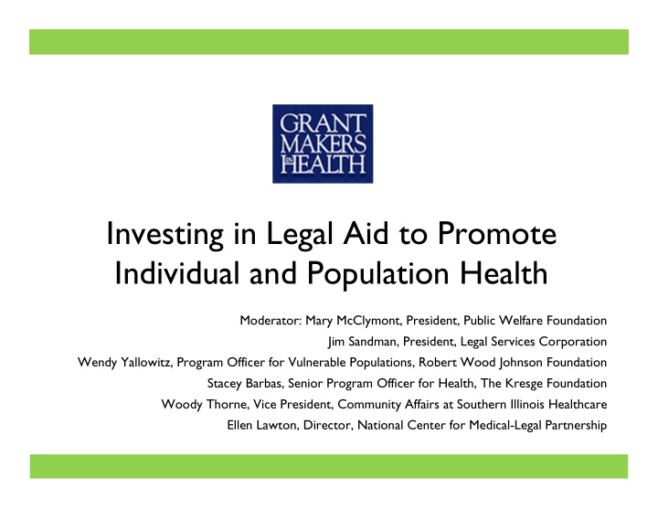 investing in legal aid to promote individual and