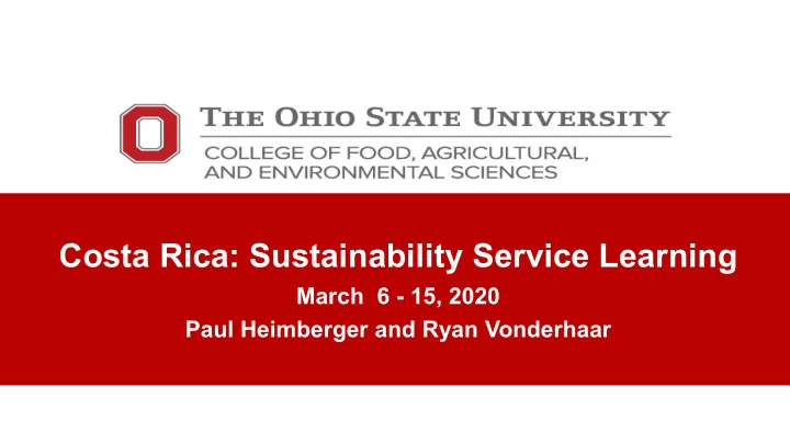 costa rica sustainability service learning