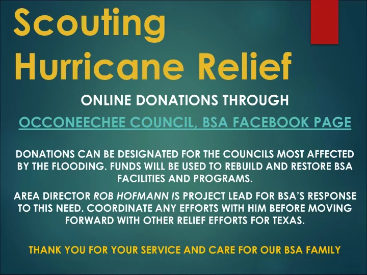 scouting hurricane relief