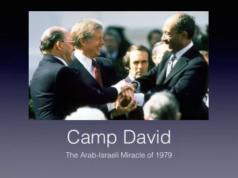 Camp David  The Arab-Israeli Miracle of 1979  Peace Treaty  &quot;No more war, no more