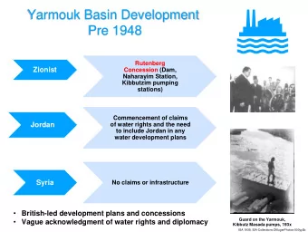 Yarmouk Basin Development  Pre 1948  Rutenberg  Zionist  Concession (Dam,  Naharayim Station,