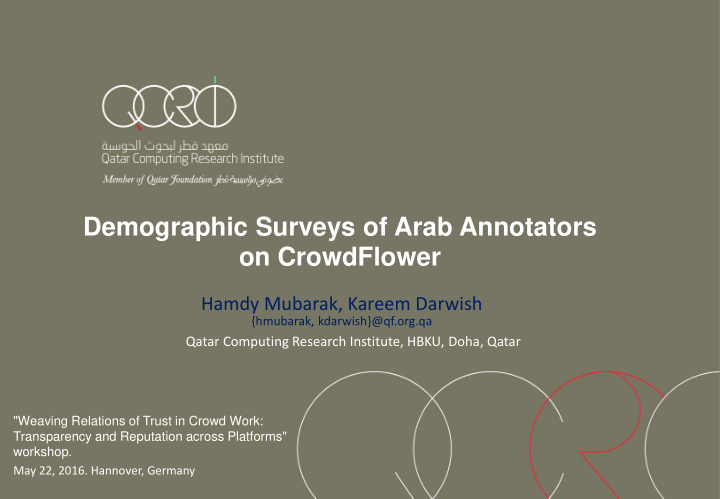 demographic surveys of arab annotators on crowdflower