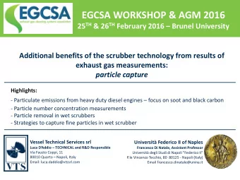 EGCSA WORKSHOP &amp; AGM 2016 25 TH &amp; 26 TH February 2016  Brunel University  Additional
