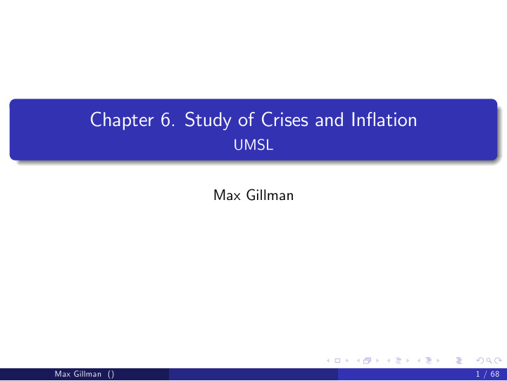 chapter 6 study of crises and inflation