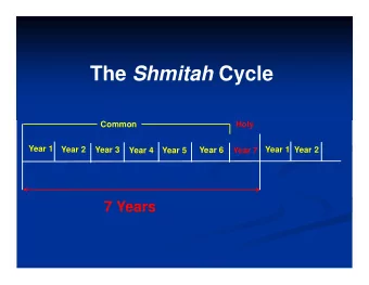 The Shmitah Cycle  Common  Holy  Year 1  Year 2  Year 1 Year 2  Year 3  Year 4  Year 5  Year 6