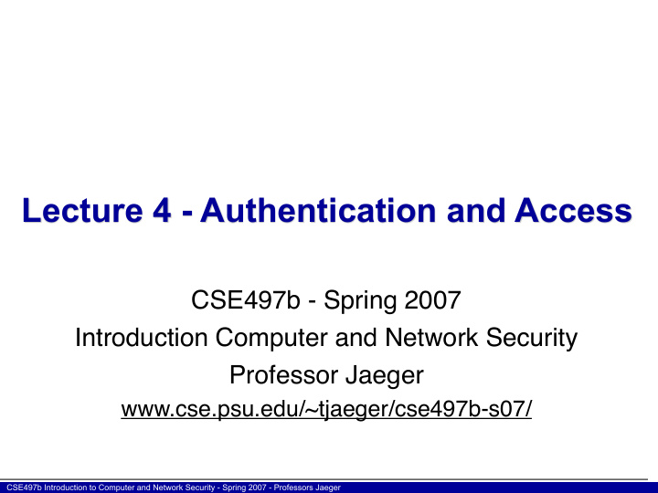 lecture 4 authentication and access