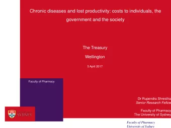 Chronic diseases and lost productivity: costs to individuals, the  government and the society  The