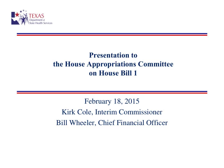 on house bill 1
