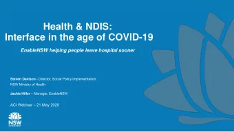 Health &amp; NDIS:  Interface in the age of COVID-19  EnableNSW helping people leave hospital