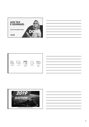 1  1  2  3  MYOB Tax Changes  Tax - A Practice Perspective  PLS Review  Software changes and