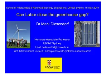 Can Labor close the greenhouse gap?  Dr Mark Diesendorf  Honorary Associate Professor  UNSW Sydney