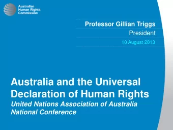 Declaration of Human Rights  United Nations Association of Australia  National Conference  All