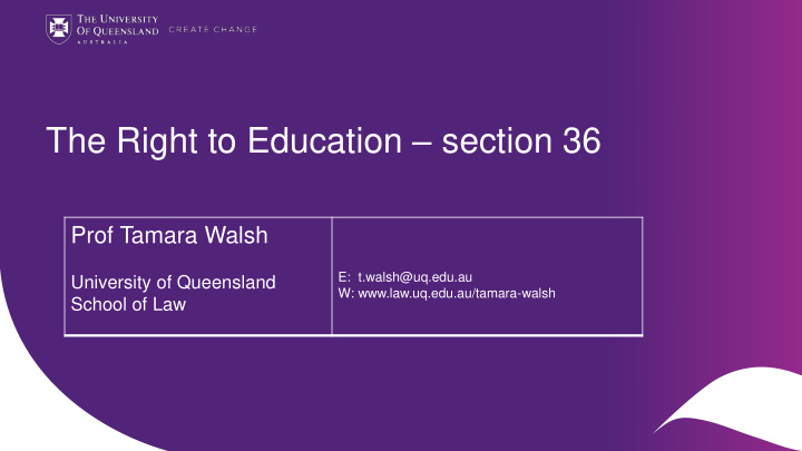 the right to education section 36