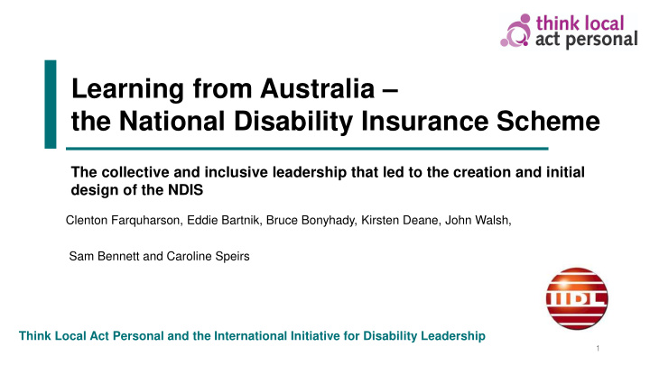 learning from australia the national disability insurance