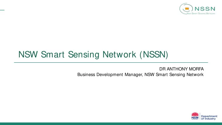 nsw smart sensing network nssn