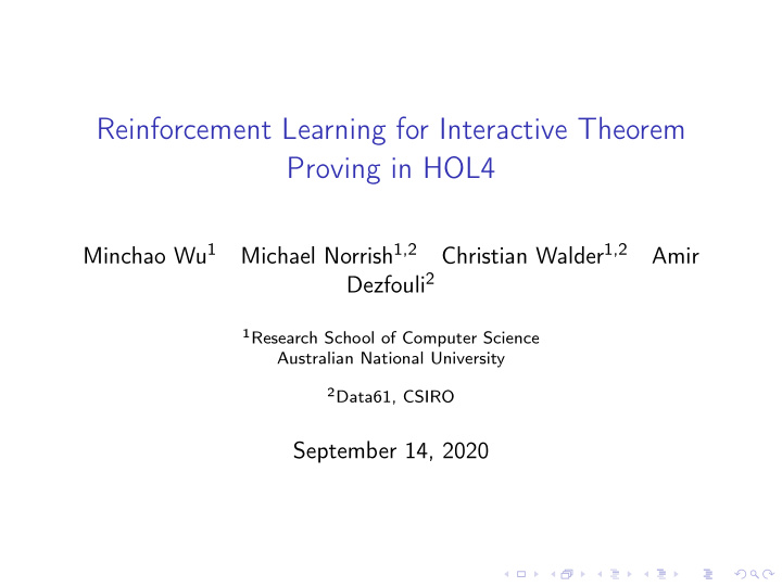 reinforcement learning for interactive theorem proving in