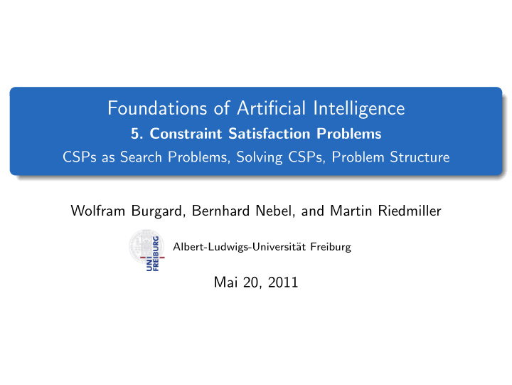 foundations of artificial intelligence